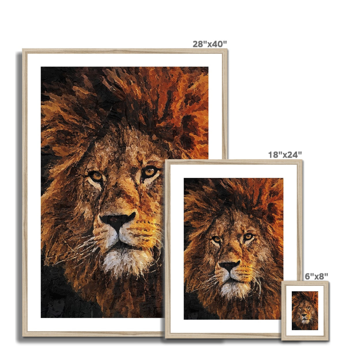 Lion Oil Palette Print Framed & Mounted Print