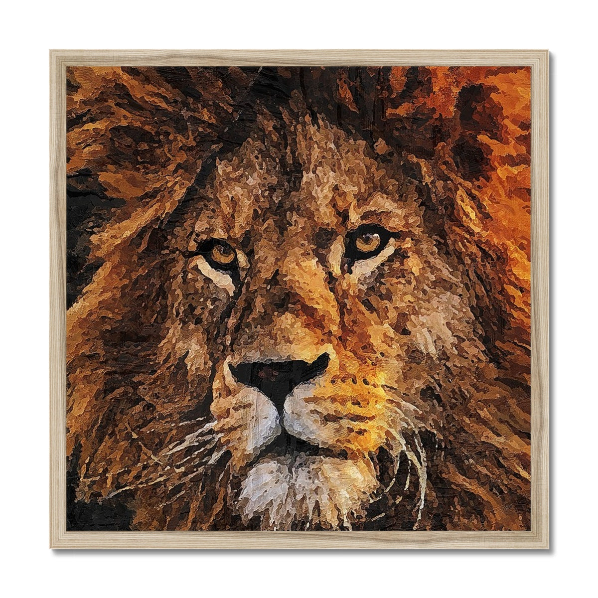Lion Oil Palette Print Framed Print