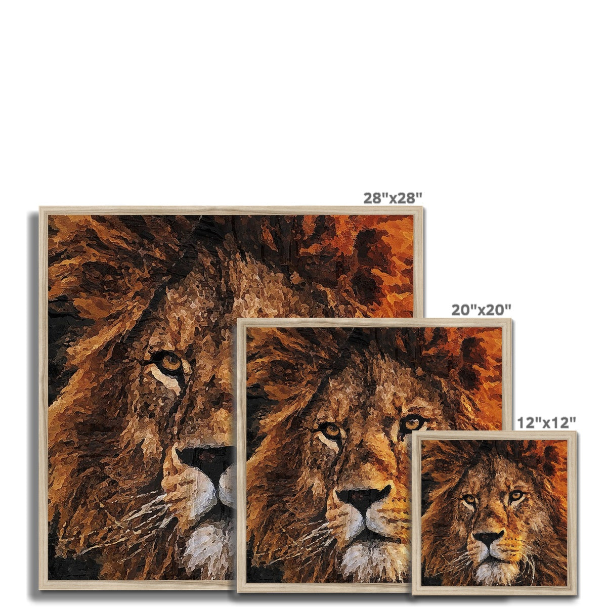 Lion Oil Palette Print Framed Print