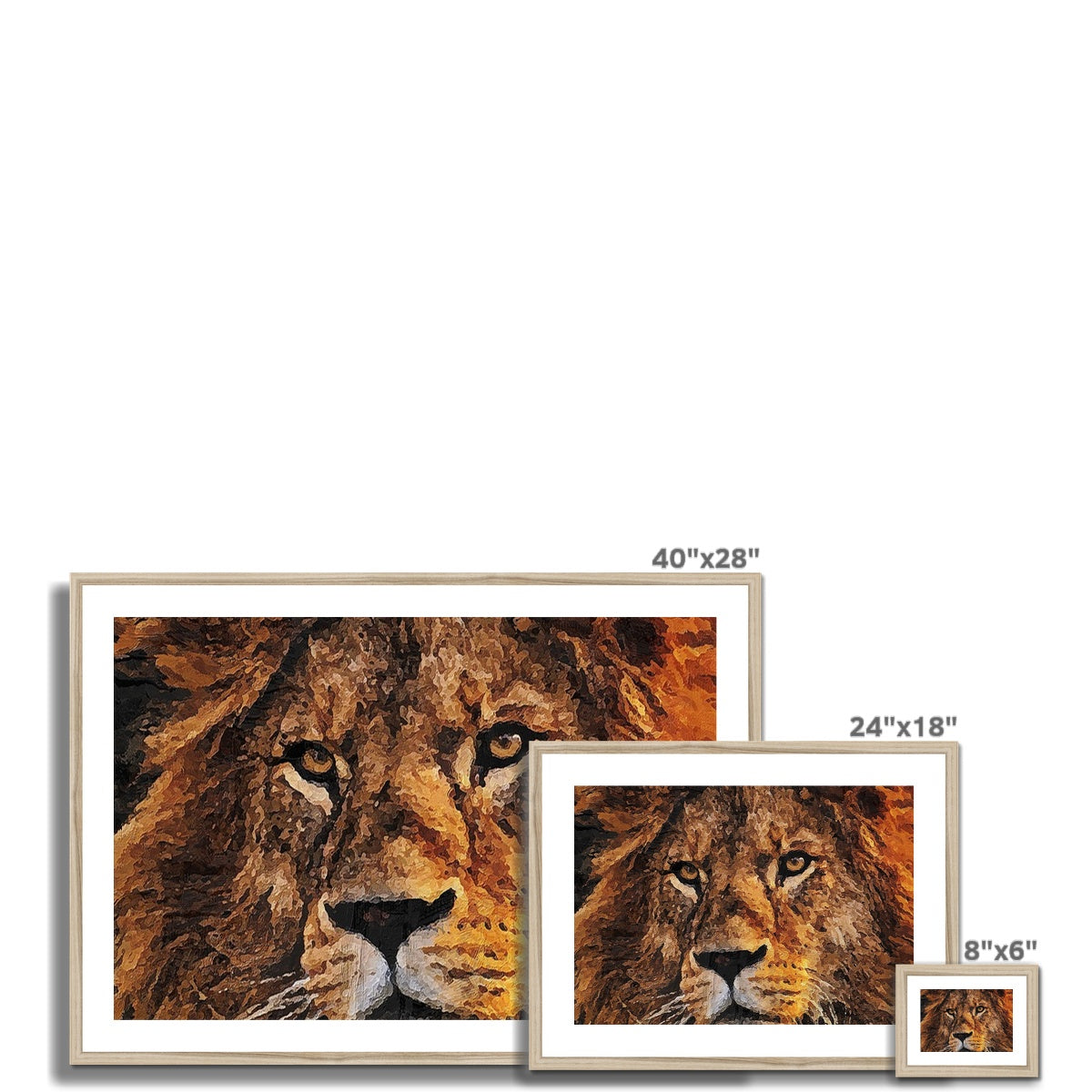 Lion Oil Palette Print Framed & Mounted Print