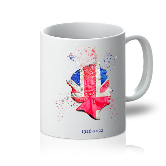 Queen Elizabeth II Commemorative Splatter Artwork Mug