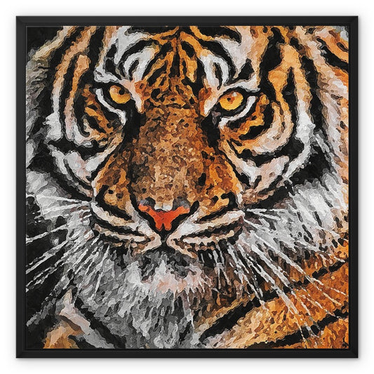 Tiger Oil Palette Print Framed Canvas