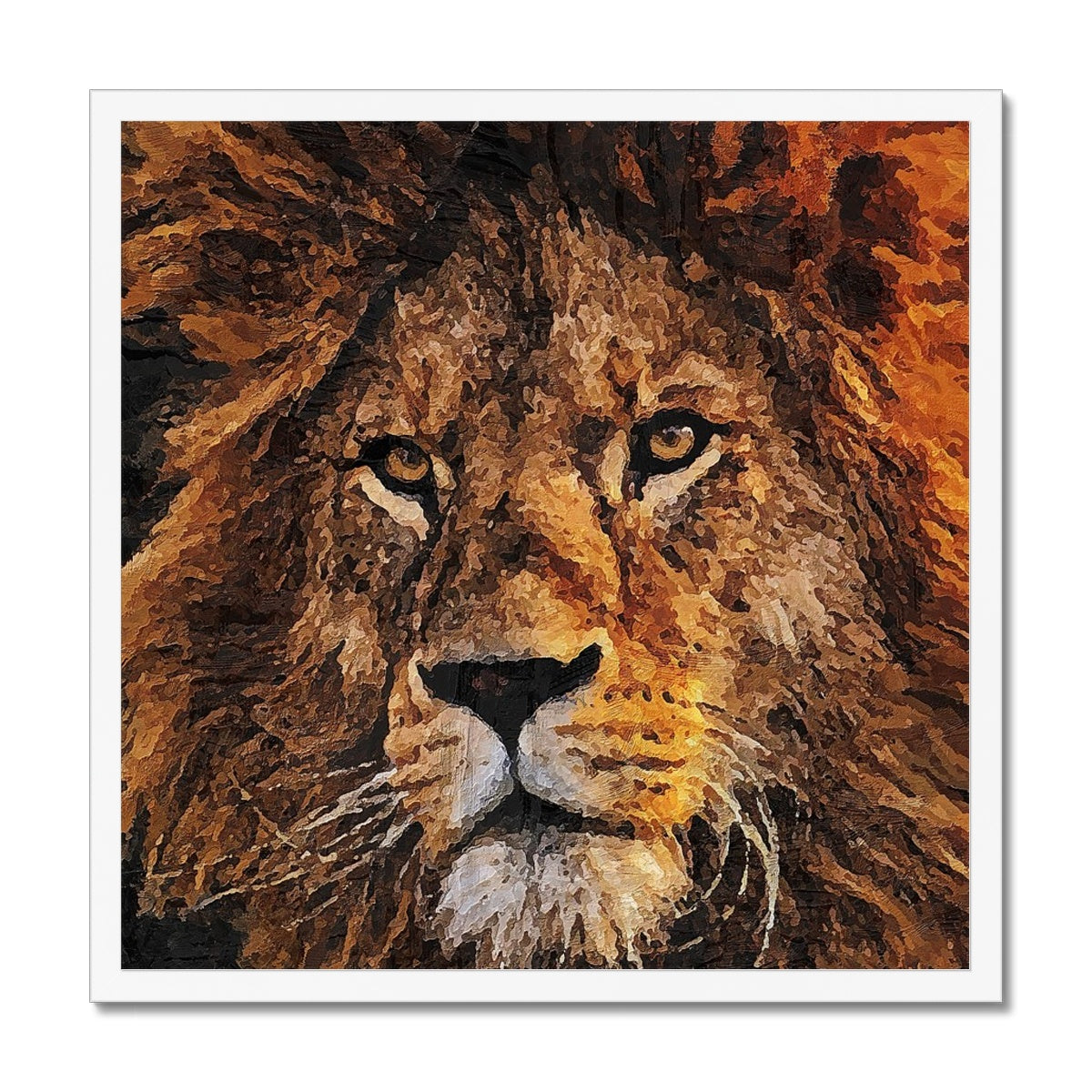 Lion Oil Palette Print Framed Print