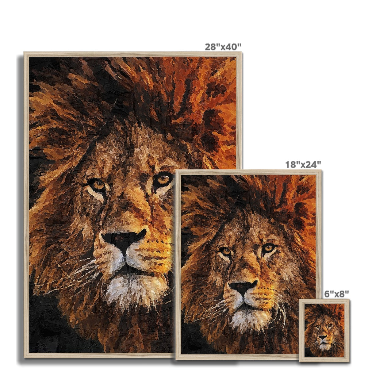 Lion Oil Palette Print Framed Print