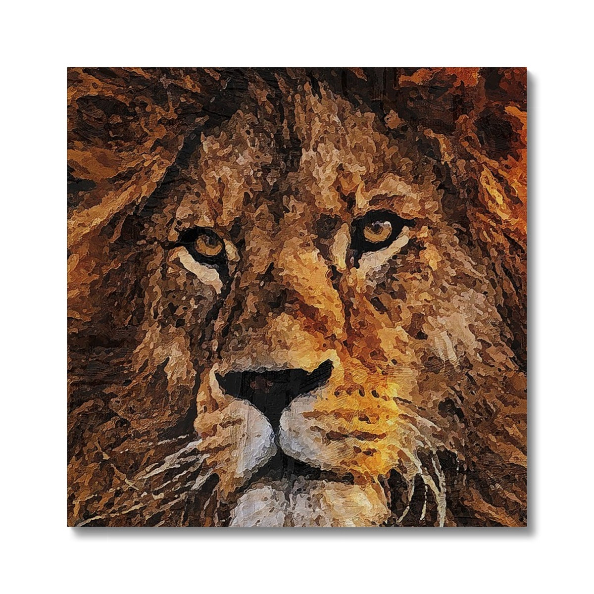 Lion Oil Palette Print Canvas
