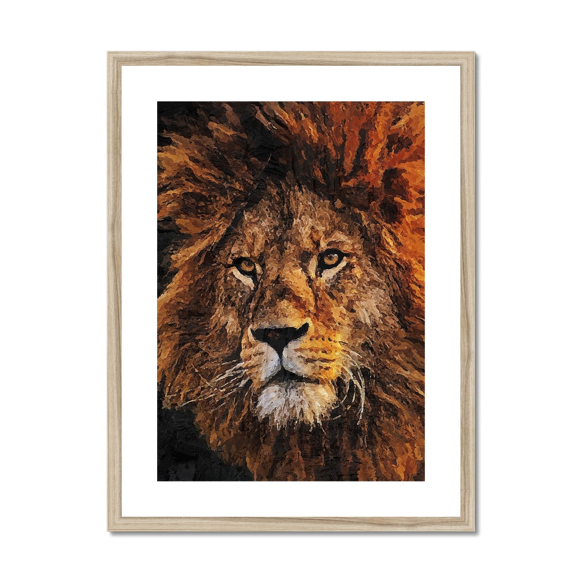 Lion Oil Palette Print Framed & Mounted Print