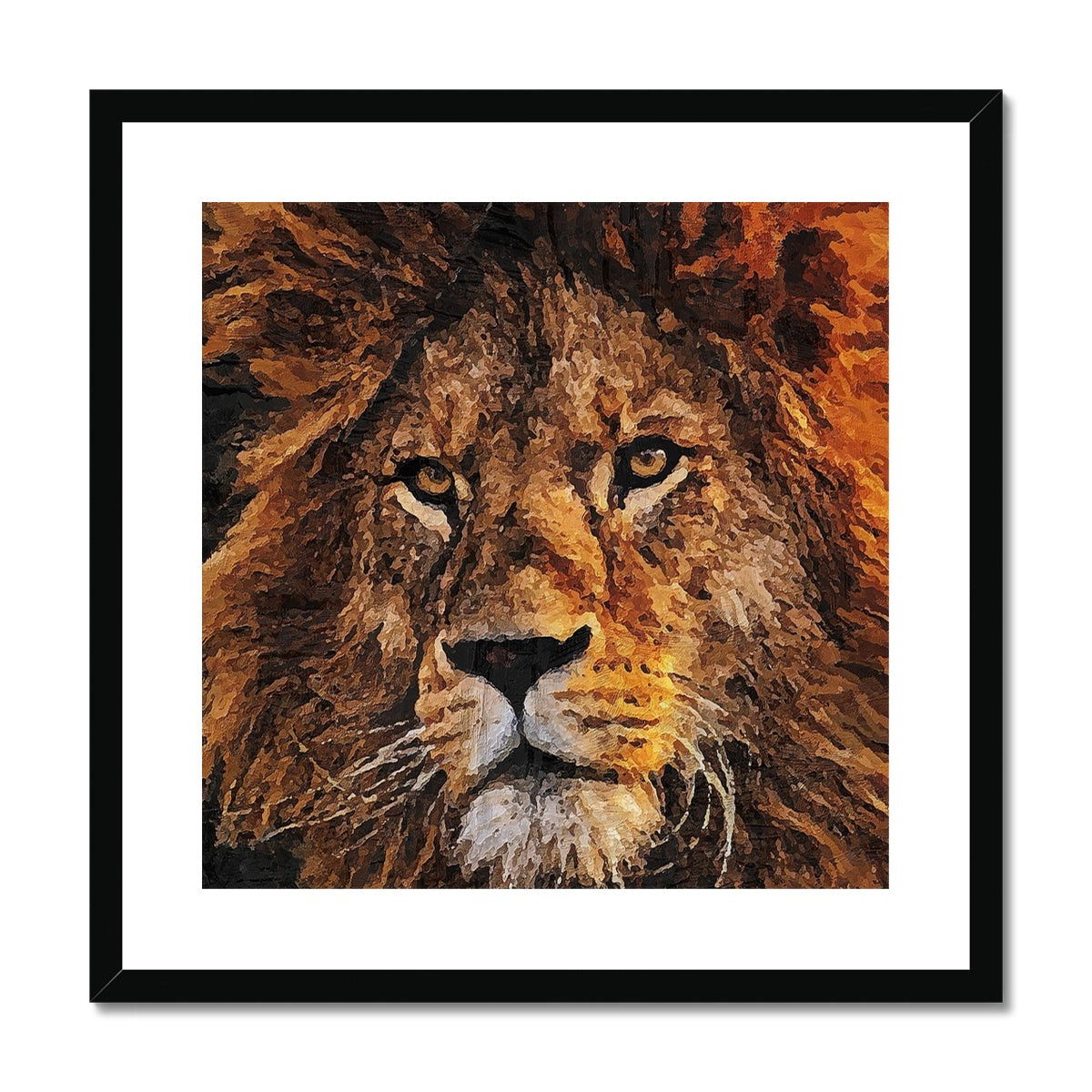 Lion Oil Palette Print Framed & Mounted Print