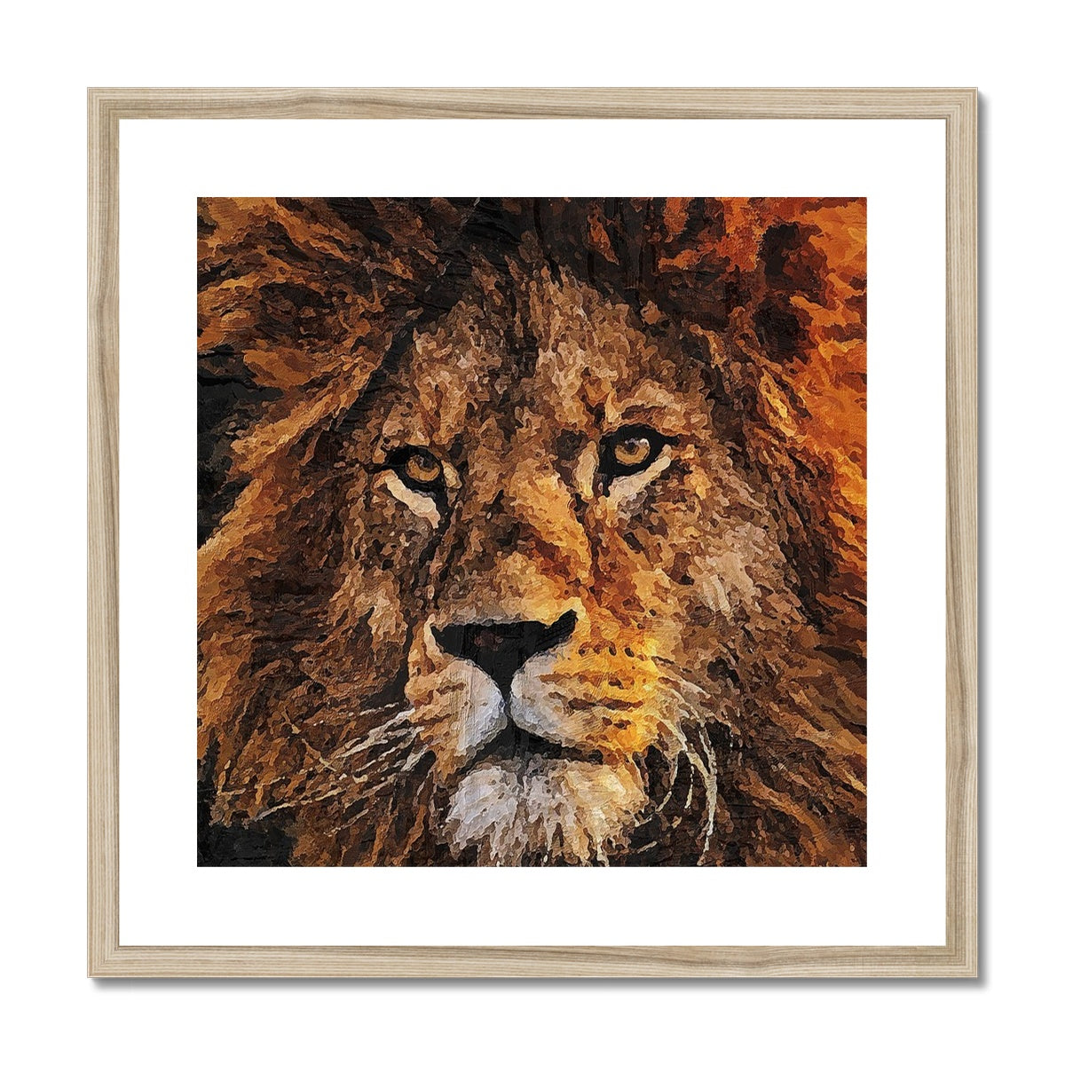 Lion Oil Palette Print Framed & Mounted Print