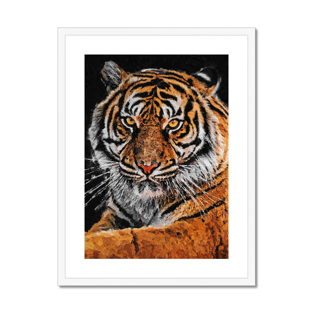 Tiger Oil Palette Print Framed & Mounted Print