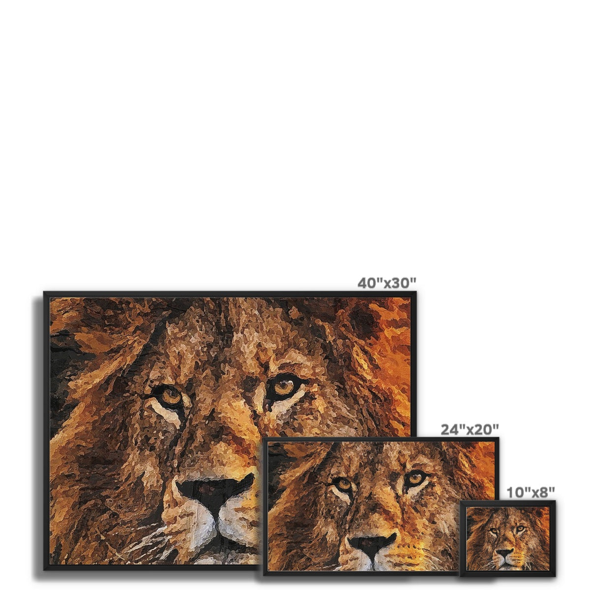 Lion Oil Palette Print Framed Canvas