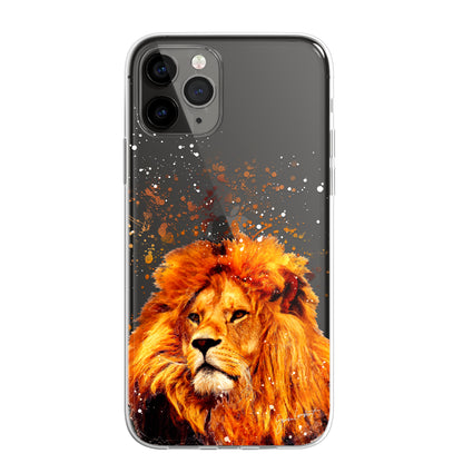 African Animals Phone Case Splatter Art CLEAR Cover Case for iPhone 14 13 12 Pro
