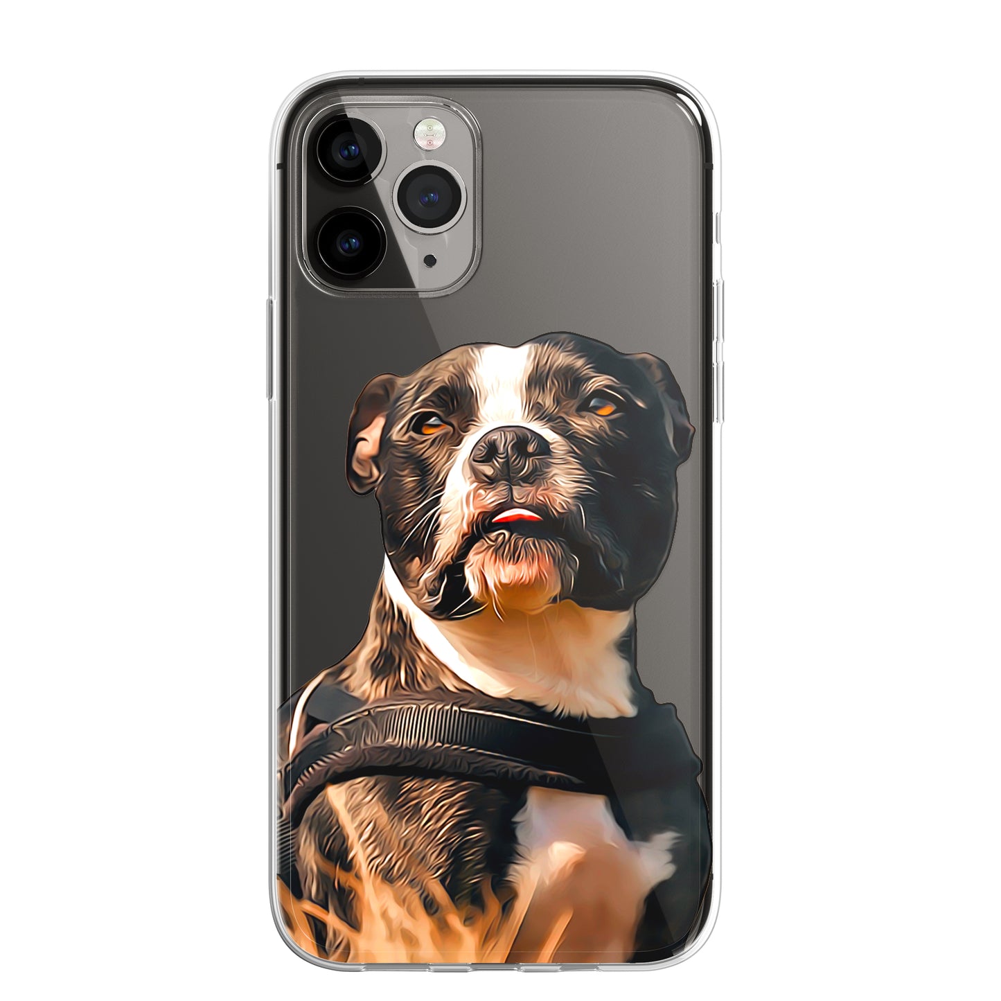 Staffy Staffordshire Terrier Pet Phone Case Brush CLEAR Phone Cover for iPhone