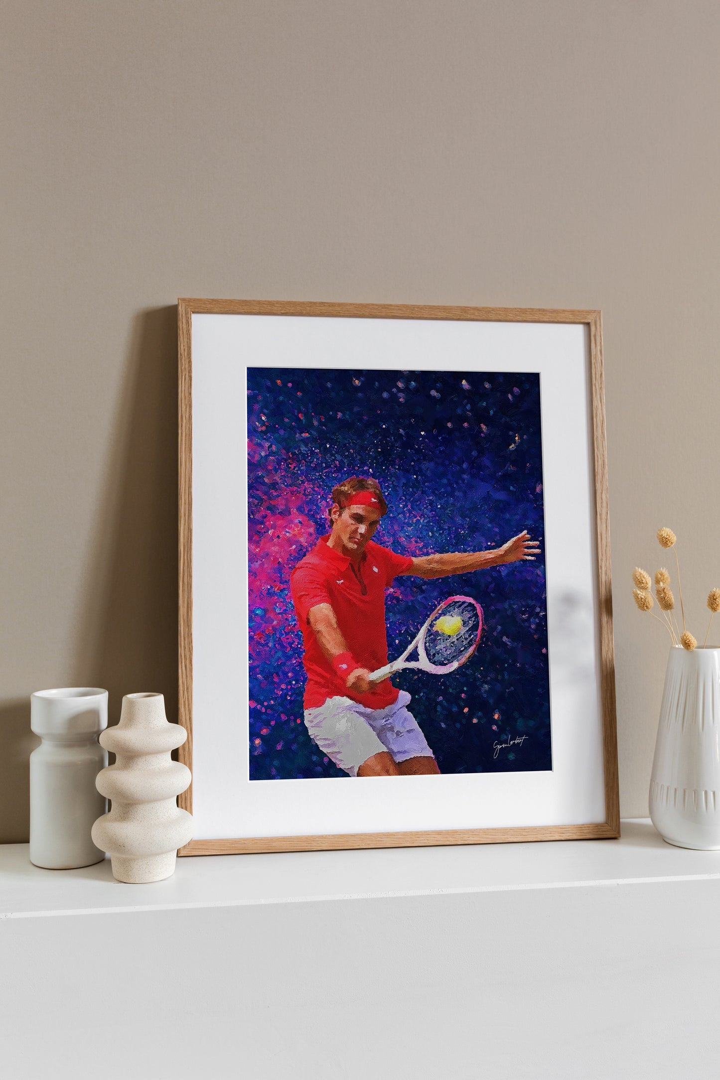 Limited Edition Roger Federer Portrait Oil Style Artwork Fine Art Print (Unframed) HALF PRICE OFFER