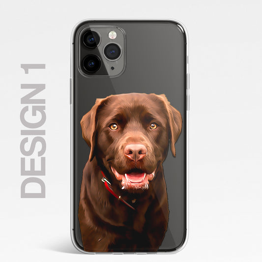 Retriever Labrador Pet Phone Case Brush Art CLEAR Phone Cover for iPhone 14 13+