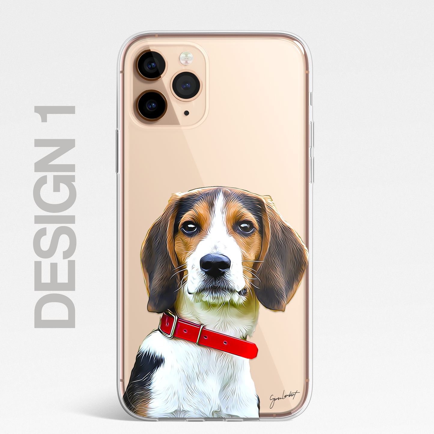 Beagle Dog Phone Case Painting Effect CLEAR Cover Case for iPhone 14 13 12 Pro +