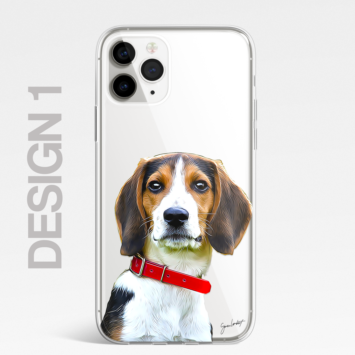Beagle Dog Phone Case Painting Effect CLEAR Cover Case for iPhone 14 13 12 Pro +