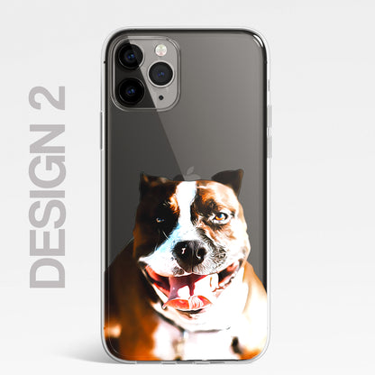 Staffy Staffordshire Terrier Pet Phone Case Brush CLEAR Phone Cover for iPhone