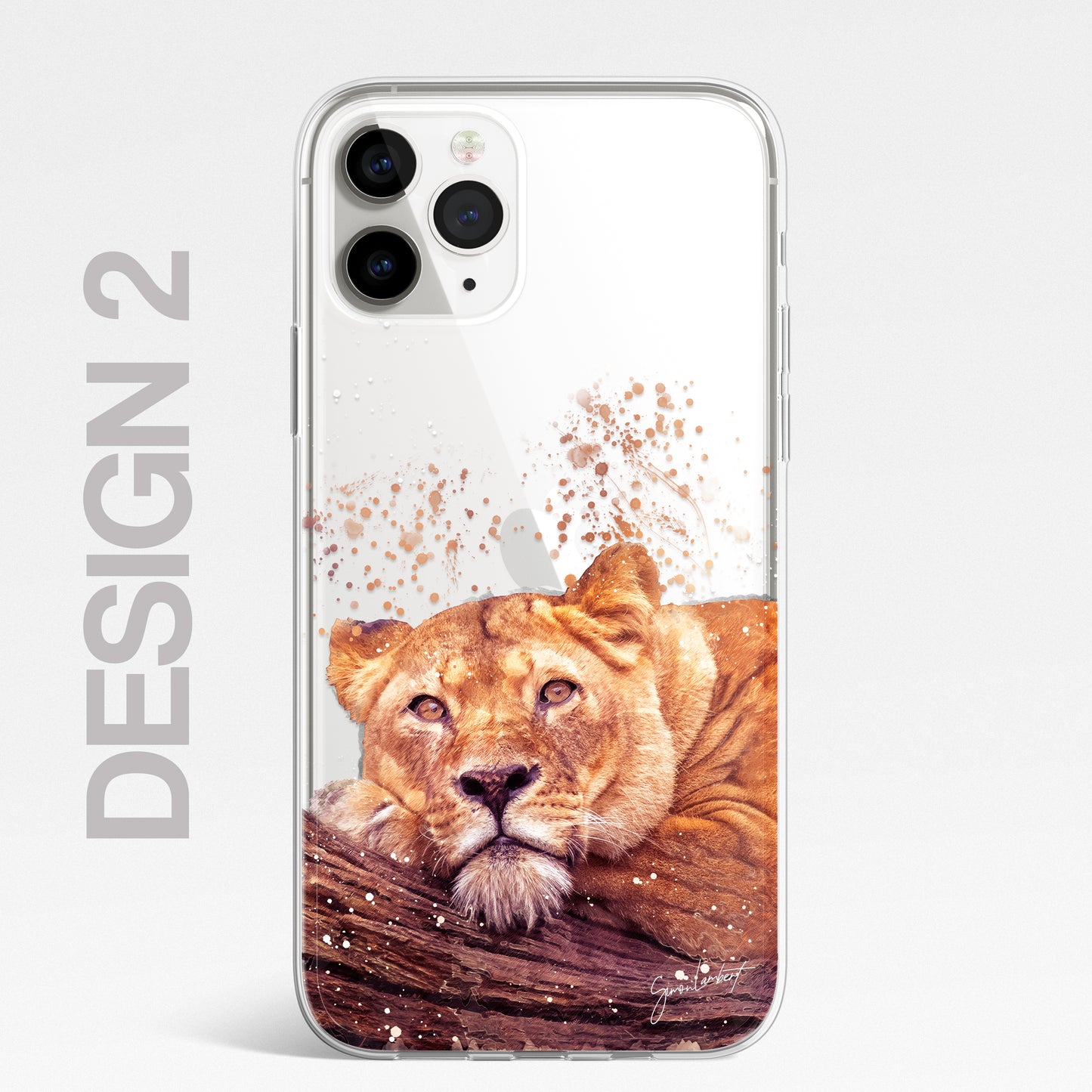 African Animals Phone Case Splatter Art CLEAR Cover Case for iPhone 14 13 12 Pro