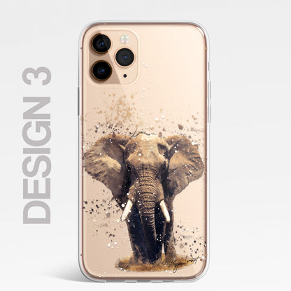 African Animals Phone Case Splatter Art CLEAR Cover Case for iPhone 14 13 12 Pro