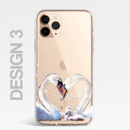 British Birds Phone Case Splatter Art CLEAR Cover Case for iPhone 14 13 12 Pro +