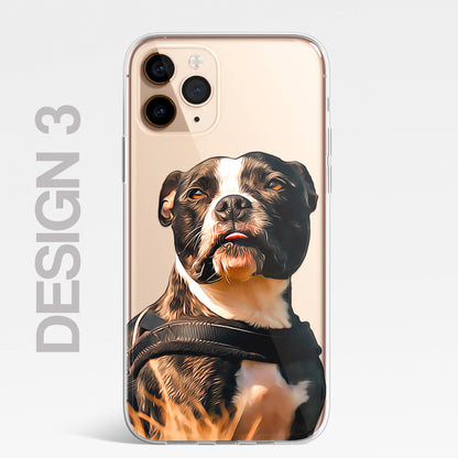Staffy Staffordshire Terrier Pet Phone Case Brush CLEAR Phone Cover for iPhone
