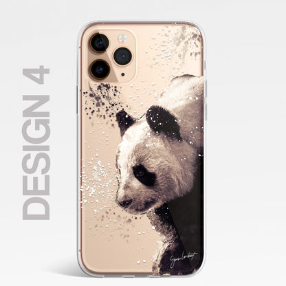 Asian Animals Phone Case Splatter Art CLEAR Cover Case for iPhone 14 13 12 Pro +