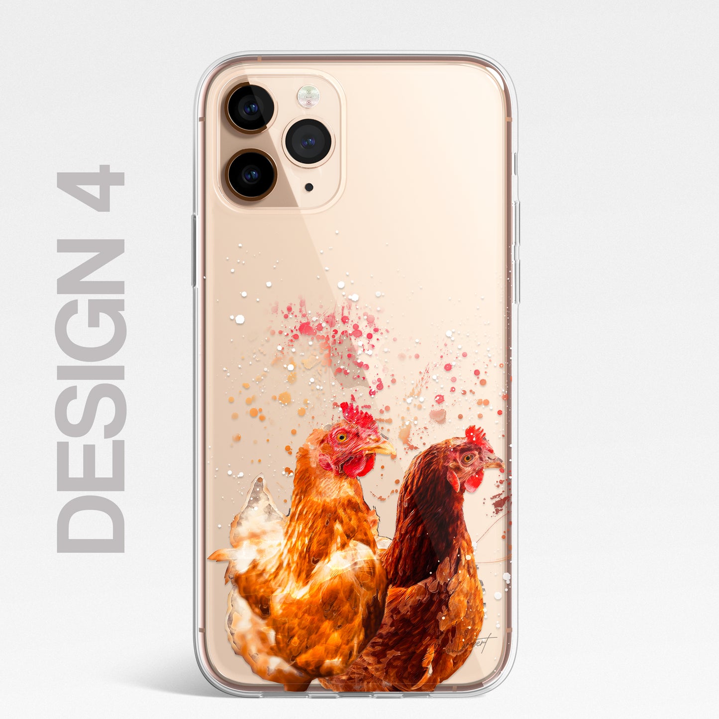 British Birds Phone Case Splatter Art CLEAR Cover Case for iPhone 14 13 12 Pro +