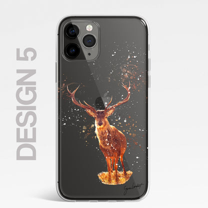 Forest Farm Animals Case Splatter Art CLEAR Phone Cover Case for iPhone 14 13 12