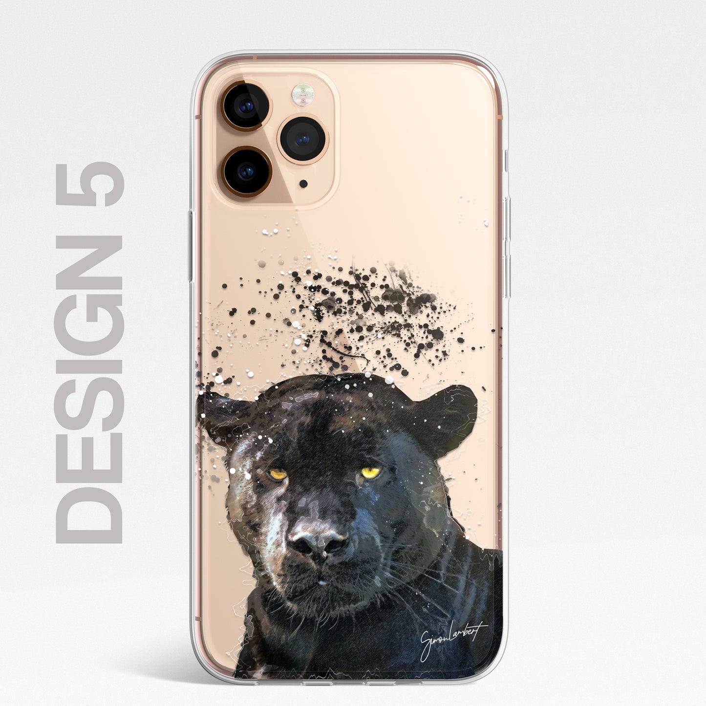 Asian Animals Phone Case Splatter Art CLEAR Cover Case for iPhone 14 13 12 Pro +