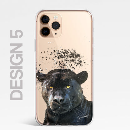Asian Animals Phone Case Splatter Art CLEAR Cover Case for iPhone 14 13 12 Pro +