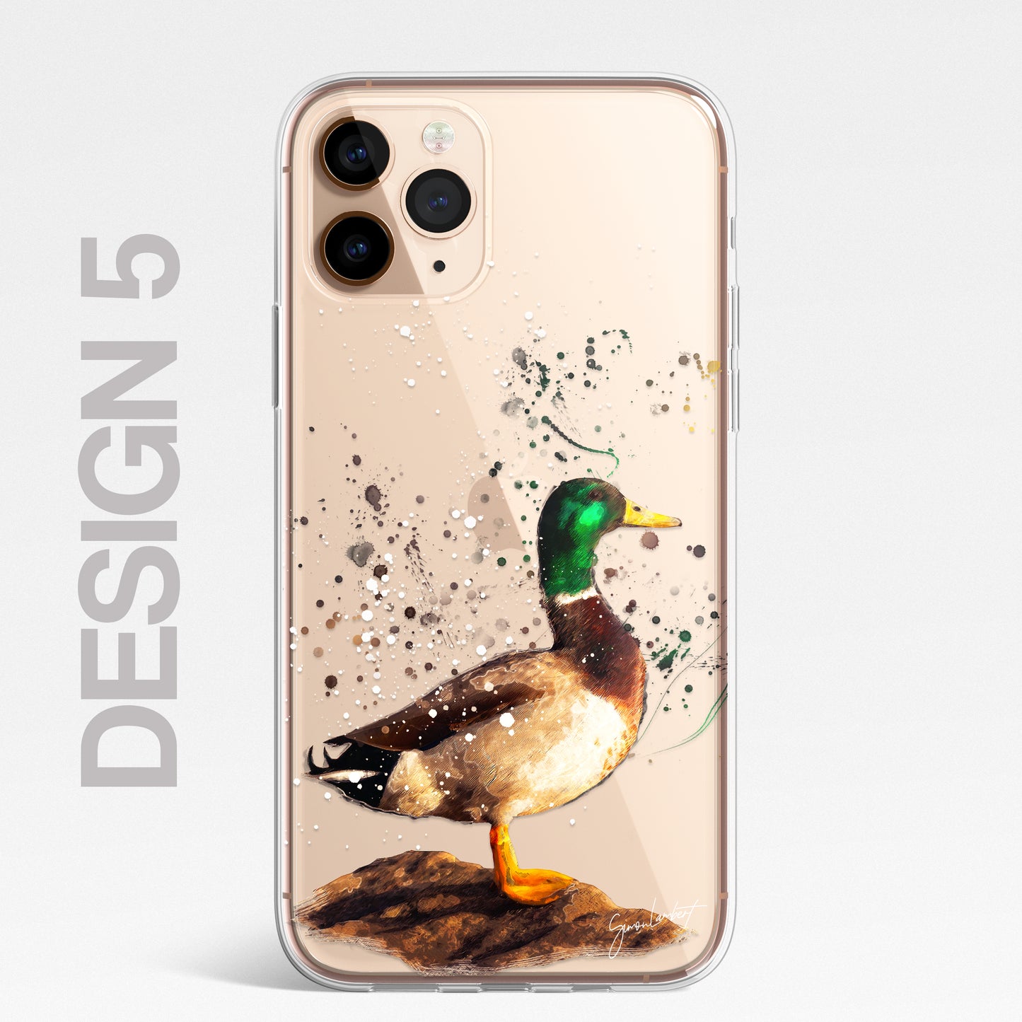 British Birds Phone Case Splatter Art CLEAR Cover Case for iPhone 14 13 12 Pro +