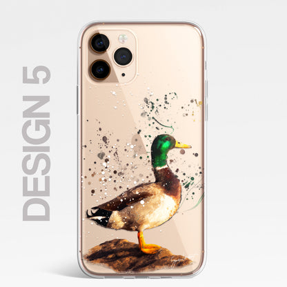 British Birds Phone Case Splatter Art CLEAR Cover Case for iPhone 14 13 12 Pro +