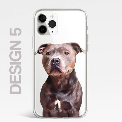 Staffy Staffordshire Terrier Pet Phone Case Brush CLEAR Phone Cover for iPhone