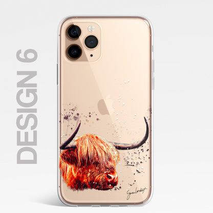 Forest Farm Animals Case Splatter Art CLEAR Phone Cover Case for iPhone 14 13 12