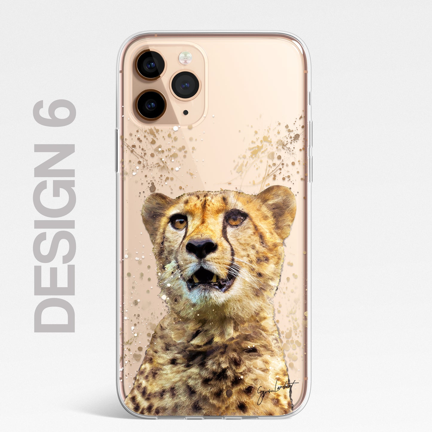 African Animals Phone Case Splatter Art CLEAR Cover Case for iPhone 14 13 12 Pro