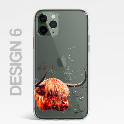 Forest Farm Animals Case Splatter Art CLEAR Phone Cover Case for iPhone 14 13 12