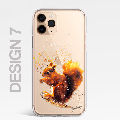 Forest Farm Animals Case Splatter Art CLEAR Phone Cover Case for iPhone 14 13 12