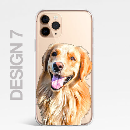 Retriever Labrador Pet Phone Case Brush Art CLEAR Phone Cover for iPhone 14 13+