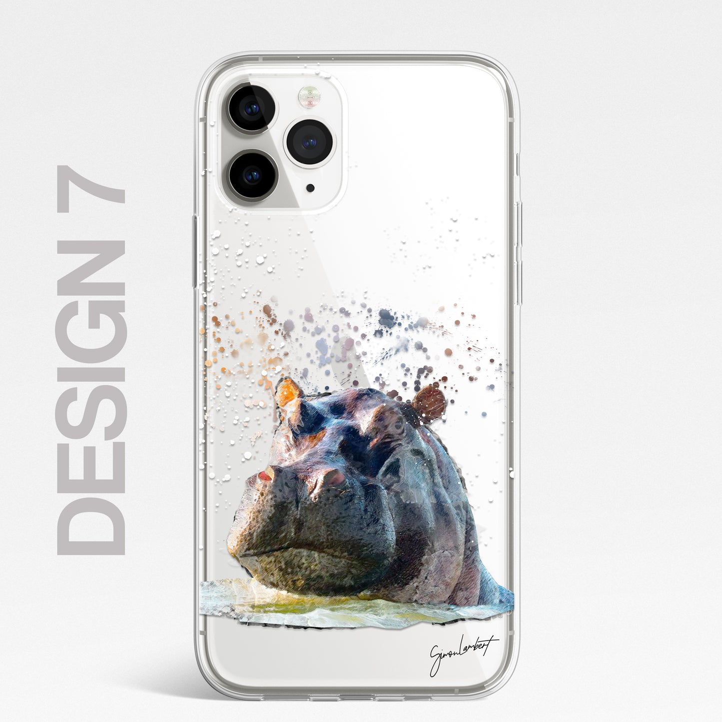 African Animals Phone Case Splatter Art CLEAR Cover Case for iPhone 14 13 12 Pro