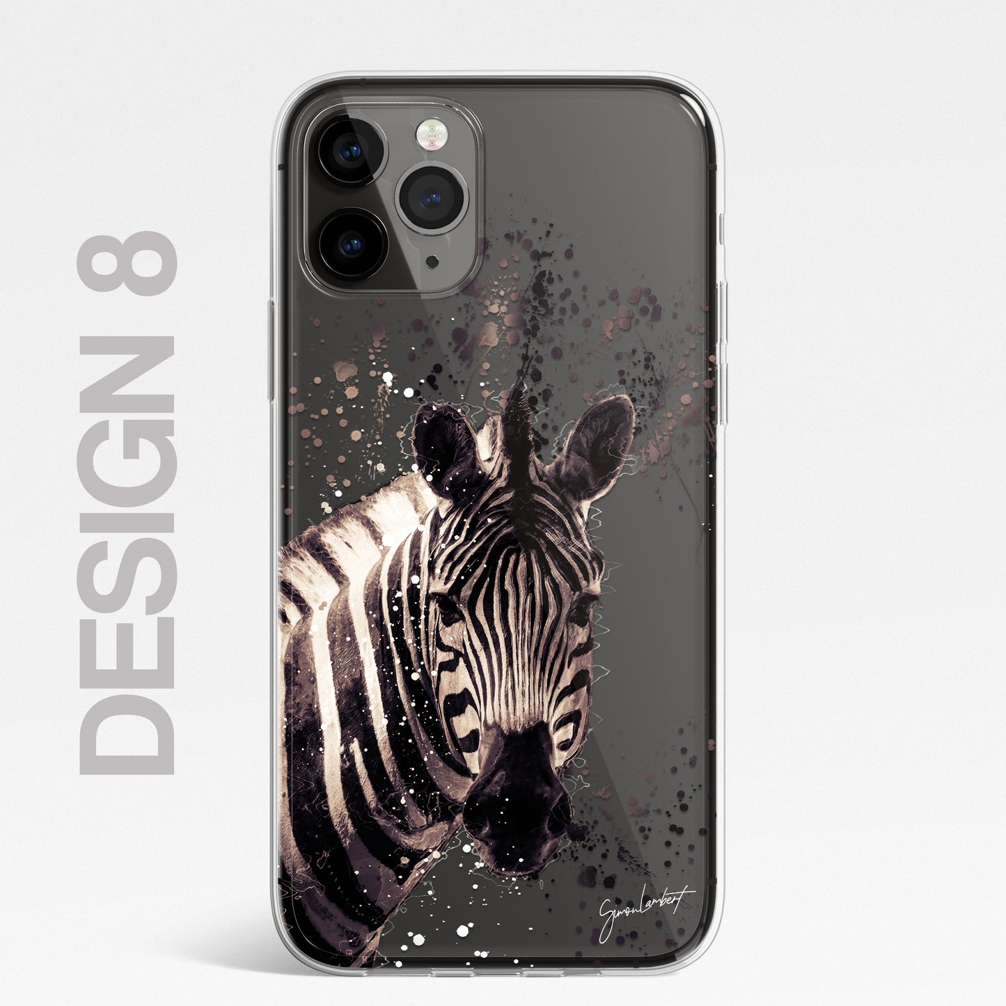 African Animals Phone Case Splatter Art CLEAR Cover Case for iPhone 14 13 12 Pro