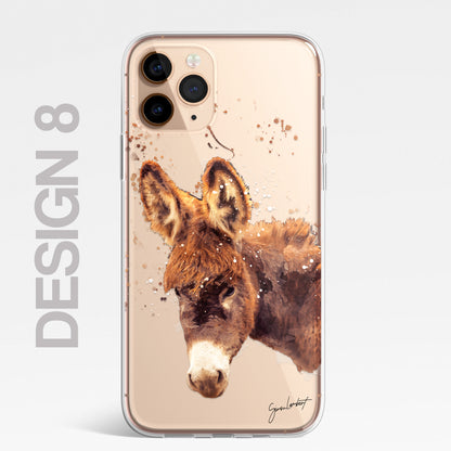 Forest Farm Animals Case Splatter Art CLEAR Phone Cover Case for iPhone 14 13 12