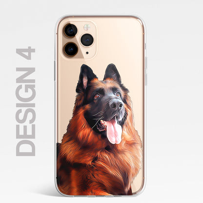German Shepherd Alsatian Dog Phone Case Art CLEAR Cover Case for iPhone 14 13 12