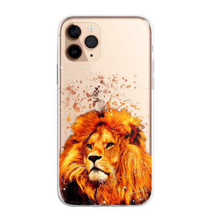 African Animals Phone Case Splatter Art CLEAR Cover Case for iPhone 14 13 12 Pro