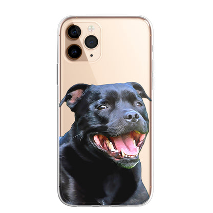 Staffy Staffordshire Terrier Pet Phone Case Brush CLEAR Phone Cover for iPhone