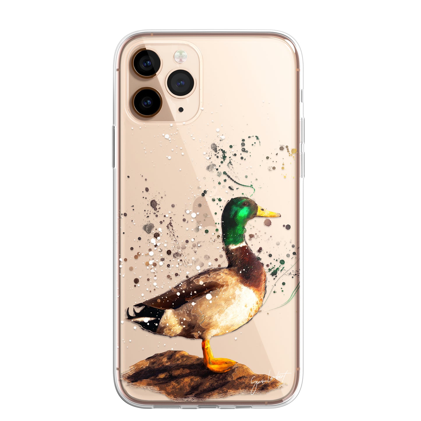 British Birds Phone Case Splatter Art CLEAR Cover Case for iPhone 14 13 12 Pro +