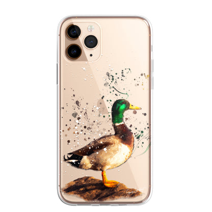 British Birds Phone Case Splatter Art CLEAR Cover Case for iPhone 14 13 12 Pro +