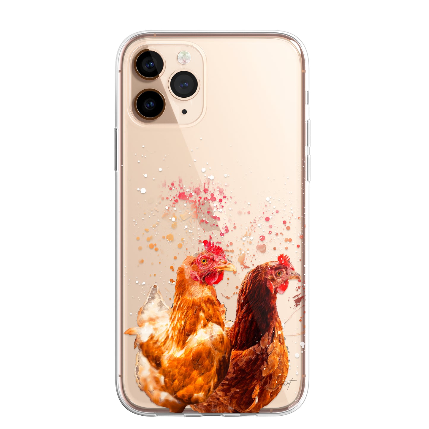 British Birds Phone Case Splatter Art CLEAR Cover Case for iPhone 14 13 12 Pro +