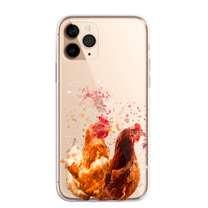 British Birds Phone Case Splatter Art CLEAR Cover Case for iPhone 14 13 12 Pro +