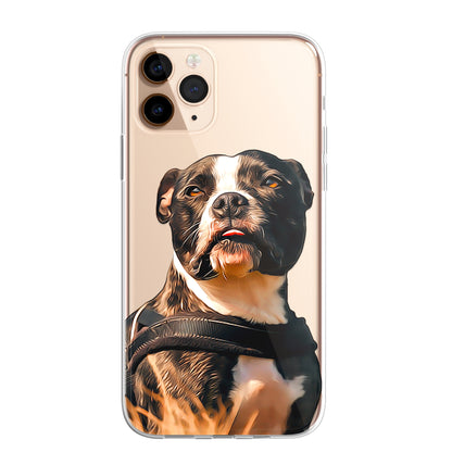 Staffy Staffordshire Terrier Pet Phone Case Brush CLEAR Phone Cover for iPhone