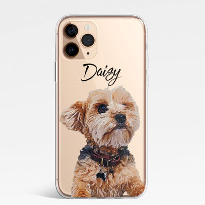 PET Painting Portrait OIL Dog Cat Personalised CLEAR Cover Case for iPhone 14 13